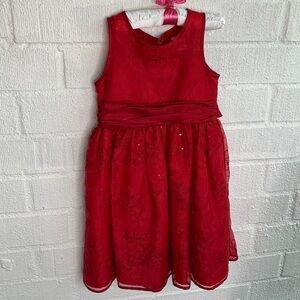 Sweet Heart Rose Kids Girls Red Holiday Christmas Dress sz 6